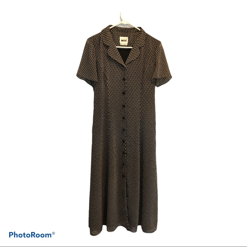 Leslie Fay maxi dress short sleeved long dress